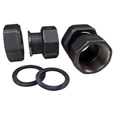 Ecolands – Raccordement en fonte pour pompes de chauffage – Filetage 1 1/4' – Joints en caoutchouc inclus – Performance optimale pour chauffage