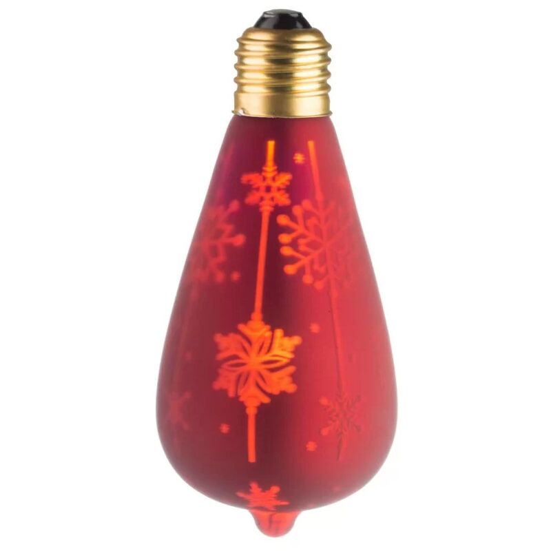 

30050130002 0,5 W bombilla LED E27 ST64 360 - Ambiente decorativo 'NIEVE' roja - Ecolicht