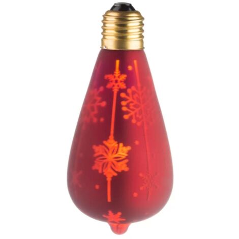 Ecolicht 30050130002 Ampoule E27 LED 0.5W ST64 360° - Ambiance Décorative "NEIGE" rouge