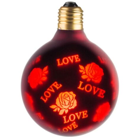 Ecolicht 30095130001 Ampoule E27 LED 0.5W G95 360° - Ambiance Décorative "LOVE" rouge