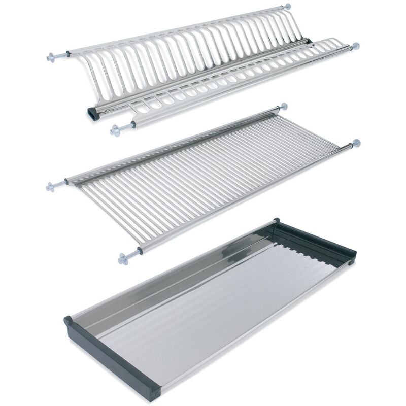 Ensemble de plateaux et assiettes en verre Luxe, meuble de 90 centimètres