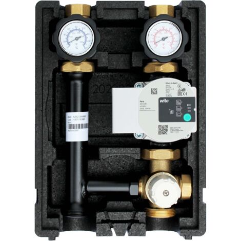 ENVIRON EcoMix EN004 Heizkreispumpengruppe mit Drei-Wege-Mischer, Festwertthermostat 25-55°C und Wilo Para 25/6 Hocheffizienzpumpe