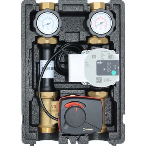 ENVIRON EcoMix ENH001 Heizkreispumpengruppe mit Drei-Wege-Mischer, ESBE ARA661 Stellmotor und Wilo Para STG 25/8,75 Hocheffizienzpumpe