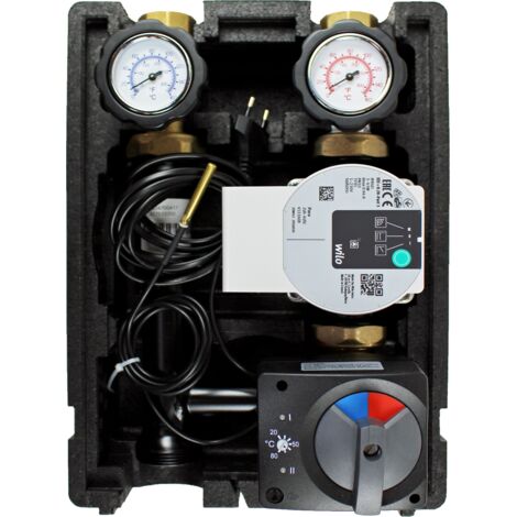 ENVIRON EcoMix Heizkreispumpengruppe mit Drei-Wege-Mischer, ELODRIVE elektr. Stellmotor mit integrierter Regelung 20-80°C und Wilo Para 25/6 Hocheffizienzpumpe