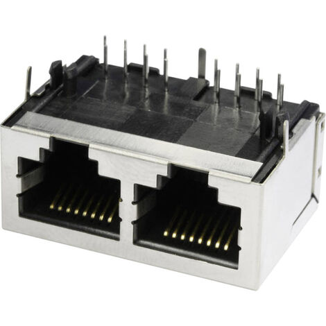 econ connect 3012S02 Multiport 2 x RJ45 3012S02 Buchse, Einbau horizontal Polzahl 8P8C Metall 1 S