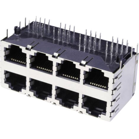 econ connect 3022S4 Multiporta doppio piano 8 x RJ45 3022S4 Presa orizzontale Poli: 8 Numero di poli 8P8C Metallo 1 pz.