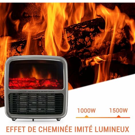 TATCH Chauffage Cheminée Électrique Effet Flammes Verona - 1500W