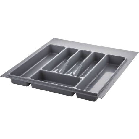 Economy Besteckeinsatz S72 490x440x45mm Besteckkasten Kunststoff silbergrau