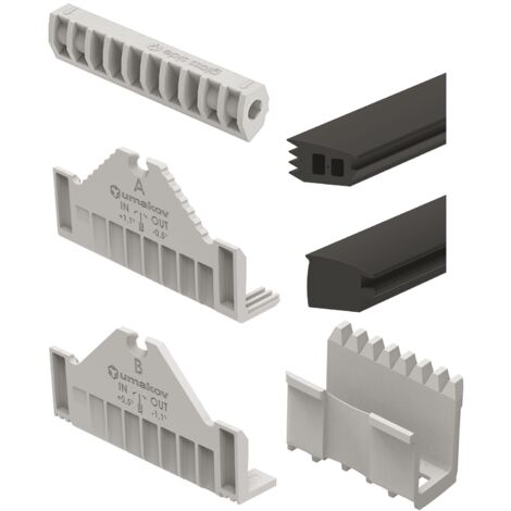 Economy Dichtungsset Pro Flex passend zu Bodenprofil 5000 mm mit Glasstärke 12,76 mm, Kunststoff/Gummi - 6-teilig