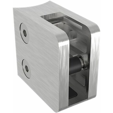 ECONOMY Glasklemmbeschlag Mod.23 Rundrohr 42,4mm,eckig,Edelstahl geschliffenV2A
