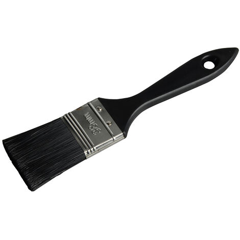 Economy paint brush 25mm – Plastic handle – Black synthetic bristles – Steel ferrule – For smooth finishes – Buyaparcel