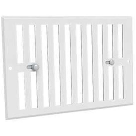 Econoname – Grille aération VMC aluminium obturable 190 x 140 – GOBL190140 – Revêtement prélaqué blanc – Commande obturation intégrée