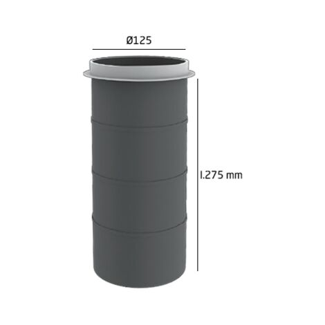 Econoname – Manchon plastique pour dalle 125 mm – MDH125L275 – Longueur 275 mm – Pour systèmes de ventilation hygrorégulés