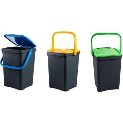 Ecoplast Pattumiera per Raccolta Differenziata 50 Lt, Bidone Spazzatura Blu