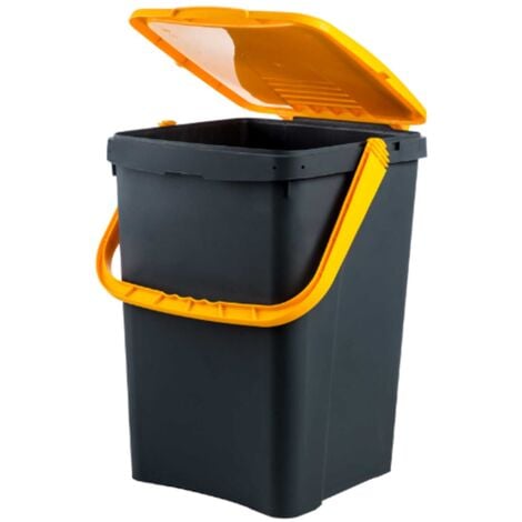 Ecoplast Pattumiera per Raccolta Differenziata 50 Lt, Bidone Spazzatura Giallo
