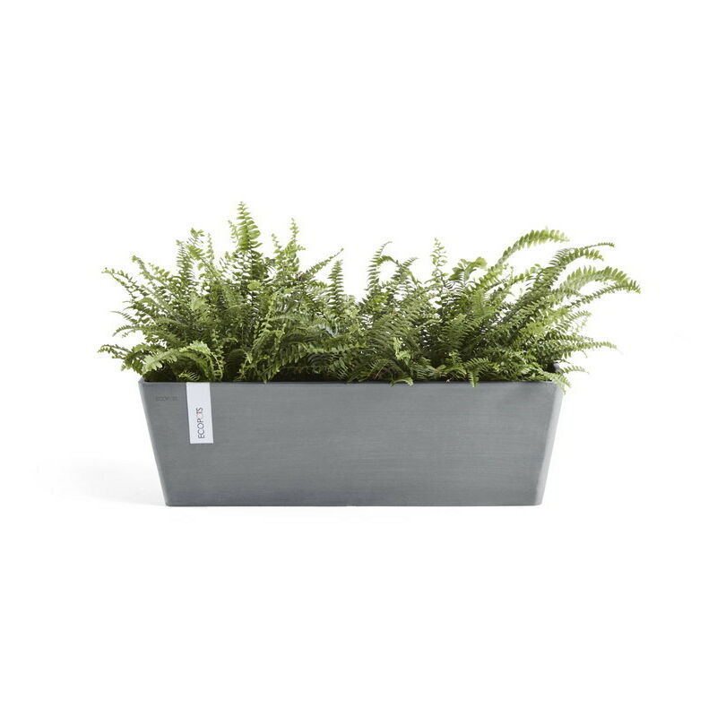 Pot Rectangulaire Bruges 45 Bleu Gris - 45 x 17 x h. 17 cm - 9,7 l - Ecopots