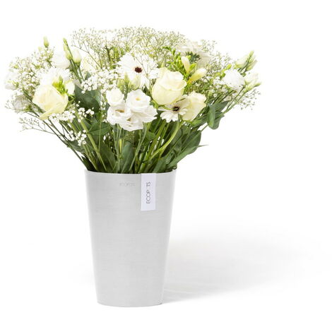ECOPOTS Pot Rond Pisa 21 Blanc Pur - Ø 21 x H. 30 cm - 6,8 L