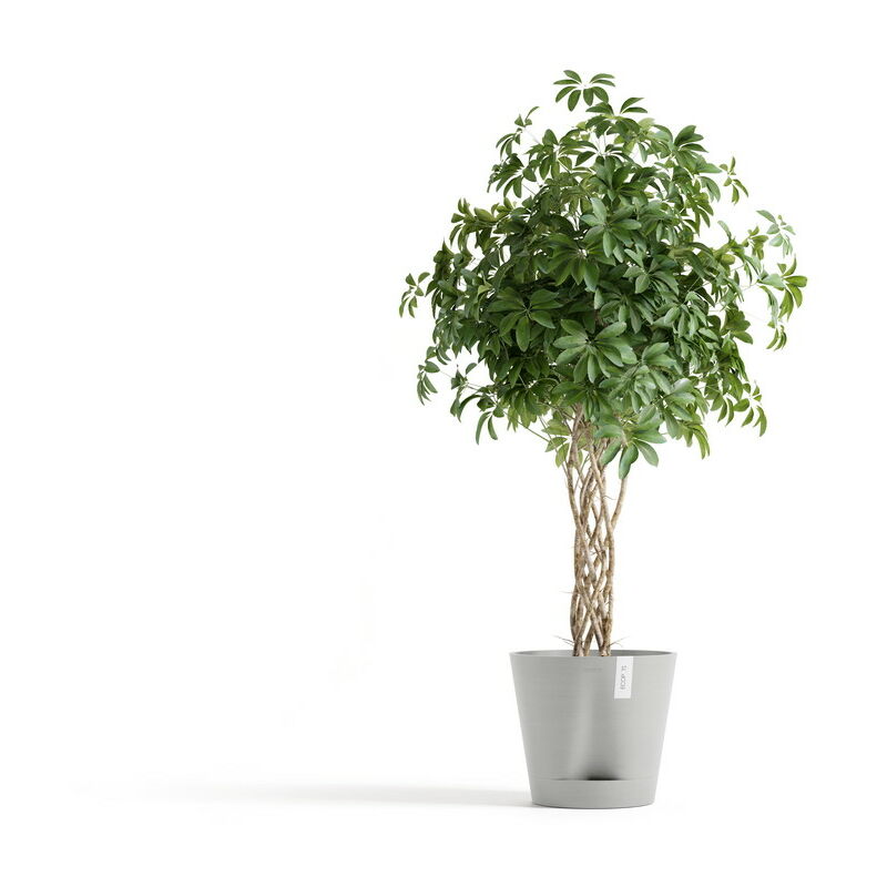 Pot Rond Venice 2 Blanc Gris + réservoir d'eau - ø 40 x h. 35 cm - 4 l - Ecopots