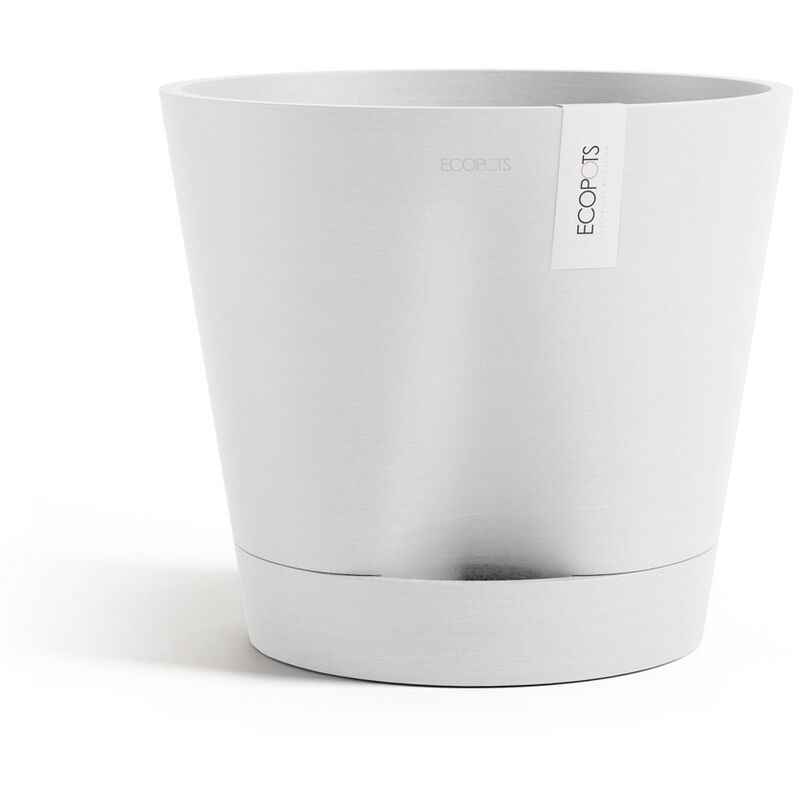 Pot Rond Venice 2 Blanc Pur + réservoir d'eau - ø 30 x h. 26,3 cm - 4 l - Ecopots