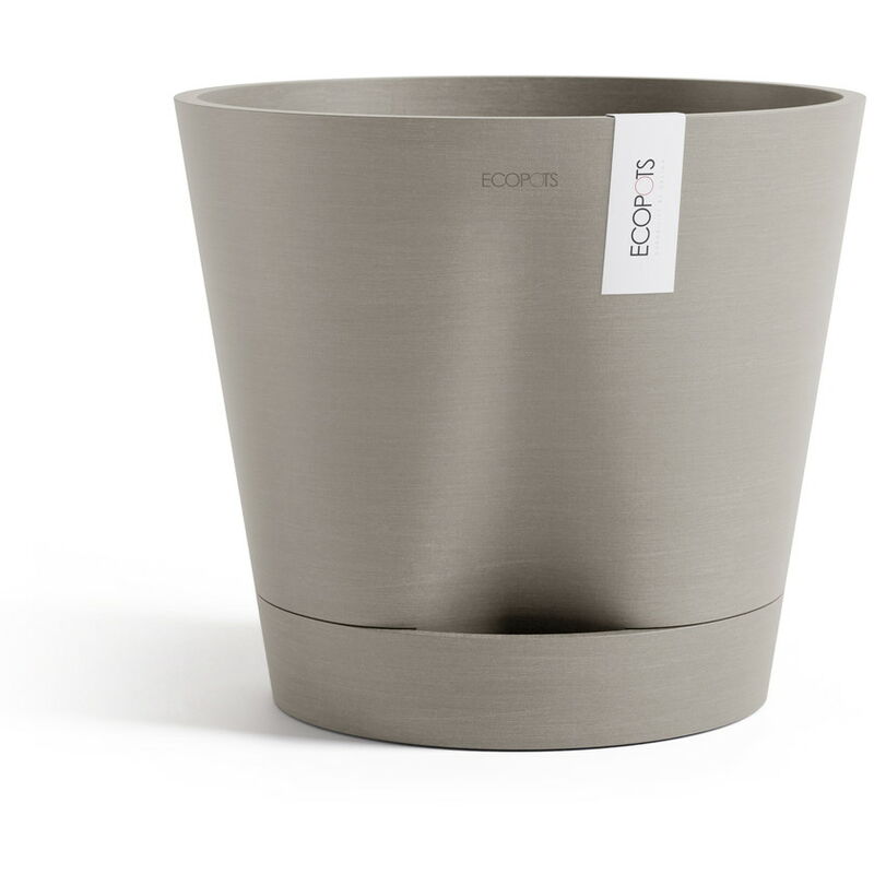 Pot Rond Venice 2 Taupe + réservoir d'eau - ø 30 x h. 26,3 cm - 4 l - Ecopots