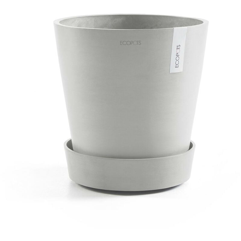 Support à roulettes Wheels 30 Blanc Gris - ø 28,7 x h. 8,3 cm - Ecopots