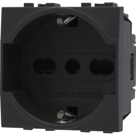 EcoPrice Presa Schuko 2P+T 10/16A 250V Style Nero SD81400