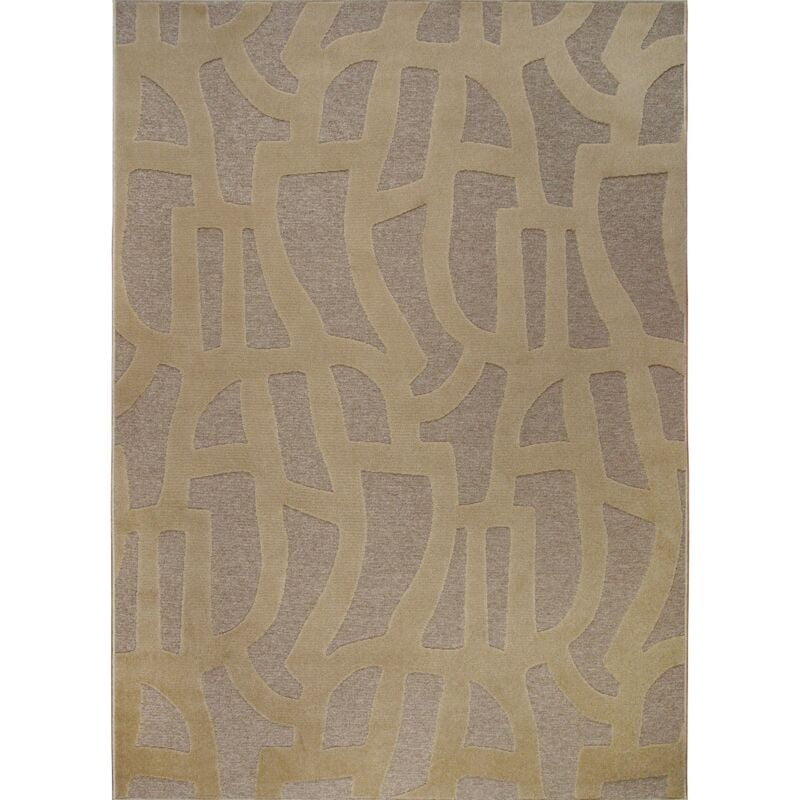 Thedecofactory - ecossa - Tapis graphique motifs en relief beige 160x230