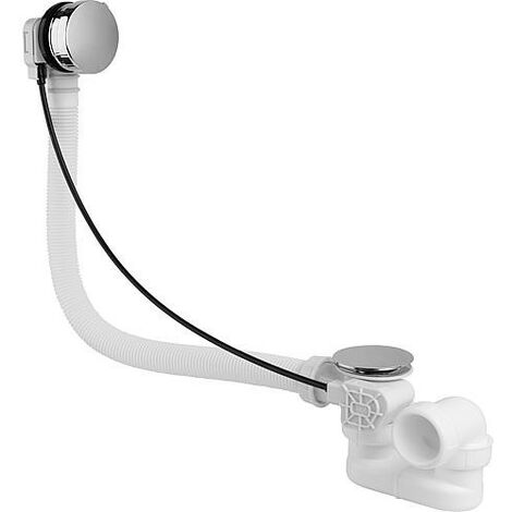 Ecoulement baignoire trop-plein en PP avec tube flex+bouchon d 70x11/2