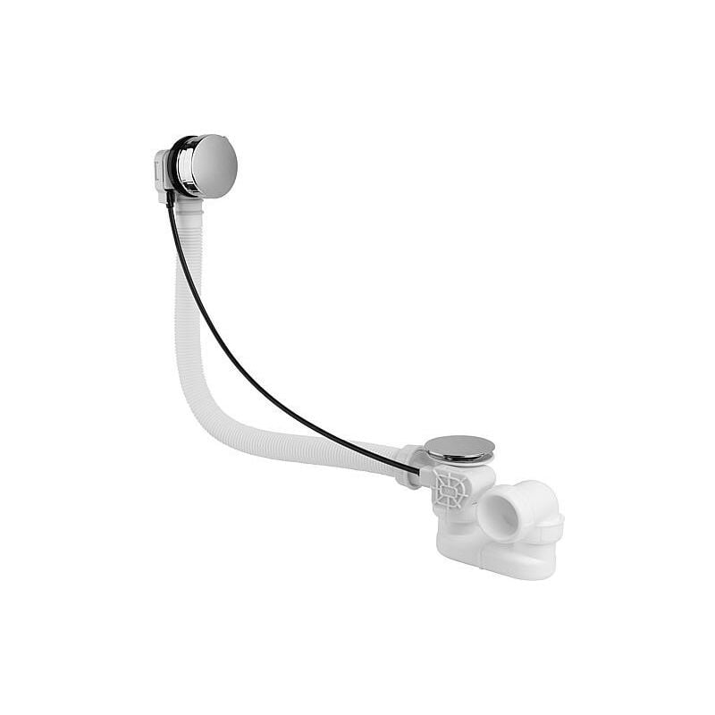 Ecoulement baignoire trop-plein en pp avec tube flex+bouchon d 70x11/2