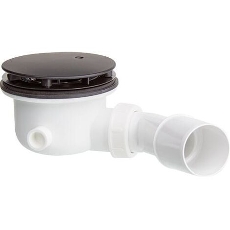 Ecoulement de douche noir avec coude de sortie DN40/50 écoulement Ø90 mm