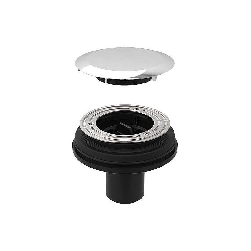 Ecoulement de receveur de douche Ø90 avec couvercle, chromé brillant