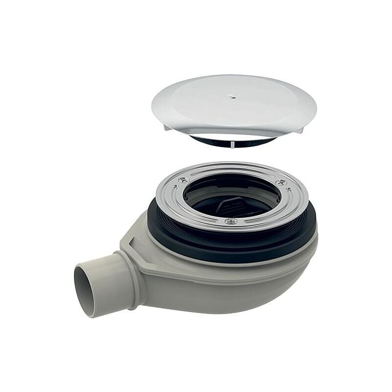 Ecoulement de receveur de douche Ø90 mm avec couvercle d'écoulement, hauteur d'eau de barrage 30 mm