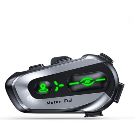 Écouteurs Bluetooth D3 pour casque de moto avec GPS intégré, longue autonomie et étanchéité.