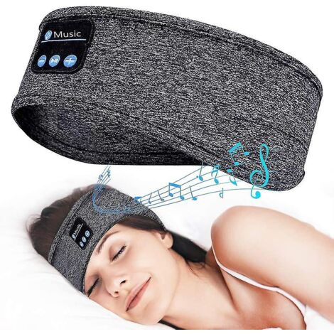Écouteurs de sommeil avec bandeau Bluetooth, idéal pour le sport (gris)