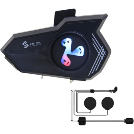 Écouteurs Moto - Système Intercom Intégré pour Casque - Casque avec Lumière