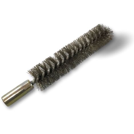 Ecouvillon ACIER Condenseur  Lot de 10  Ø 18 mm  Raccord laiton taraudé M6 femelle  Torsade en acier galvanisé  Brosse nettoyage paroi tube alésage  Kibros 4TCA18x10