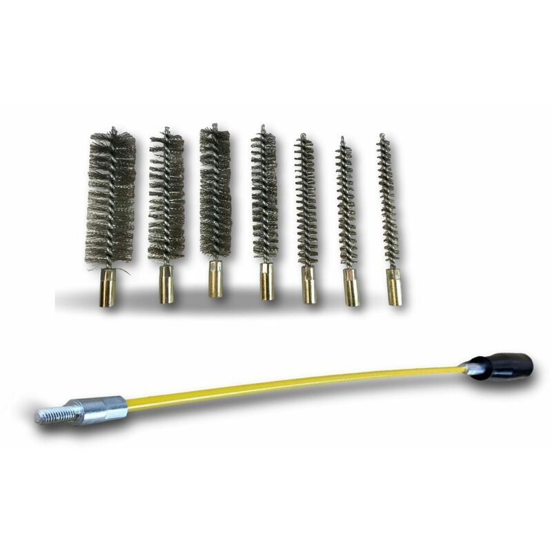 Kibros - Ecouvillon Condenseur Assortiment 7 diamètres ø 8-10-12-15-18-20-25 mm 4 matériaux au choix - Fil Inox - Assortiment 7 ø différents / Avec