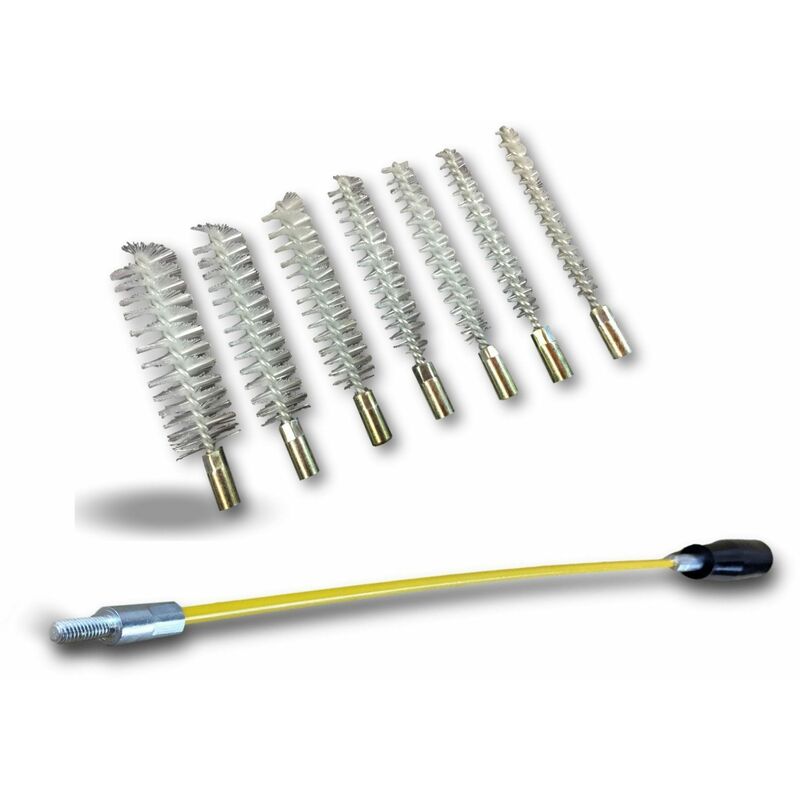 Kibros - Ecouvillon Condenseur Assortiment 7 diamètres ø 8-10-12-15-18-20-25 mm 4 matériaux au choix - Fil Nylon - Assortiment 7 ø différents / Avec