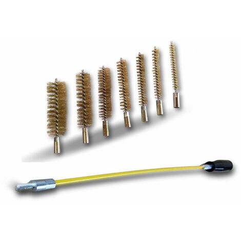 Ecouvillon Condenseur  Assortiment 7 diamètres  Ø 8-10-12-15-18-20-25 mm  4 matériaux au choix - Fil Laiton - Assortiment 7 Ø différents / Avec tringle