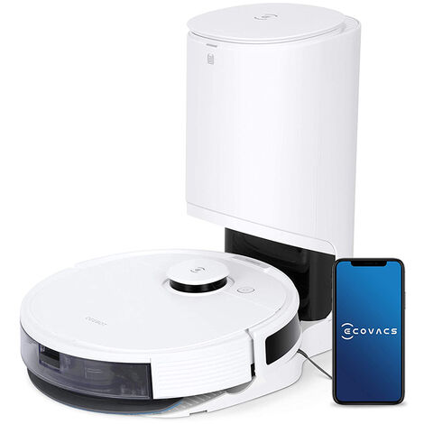 ECOVACS DEEBOT N8+ Saugroboter mit Wischfunktion 2300Pa (2,5L Absaugstation, dToF Lasernavigation, Teppicherkennung, Raumreinigungsplan, Kartierung mehrerer Etagen) für Tierhaare Teppich Hartboden