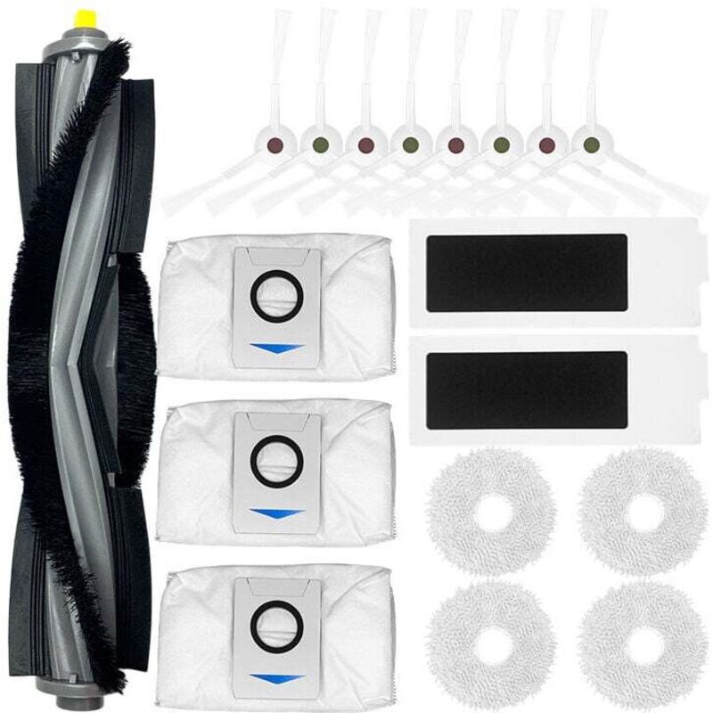 Ymyny - Ecovacs Deebot T20 Omni/T20e Omni Robot Vacuum Cleaner Accessories Kit, 4 Pairs White Side Brushes + 2 Filters + 1 Roller Brush + 4 Mops + 3