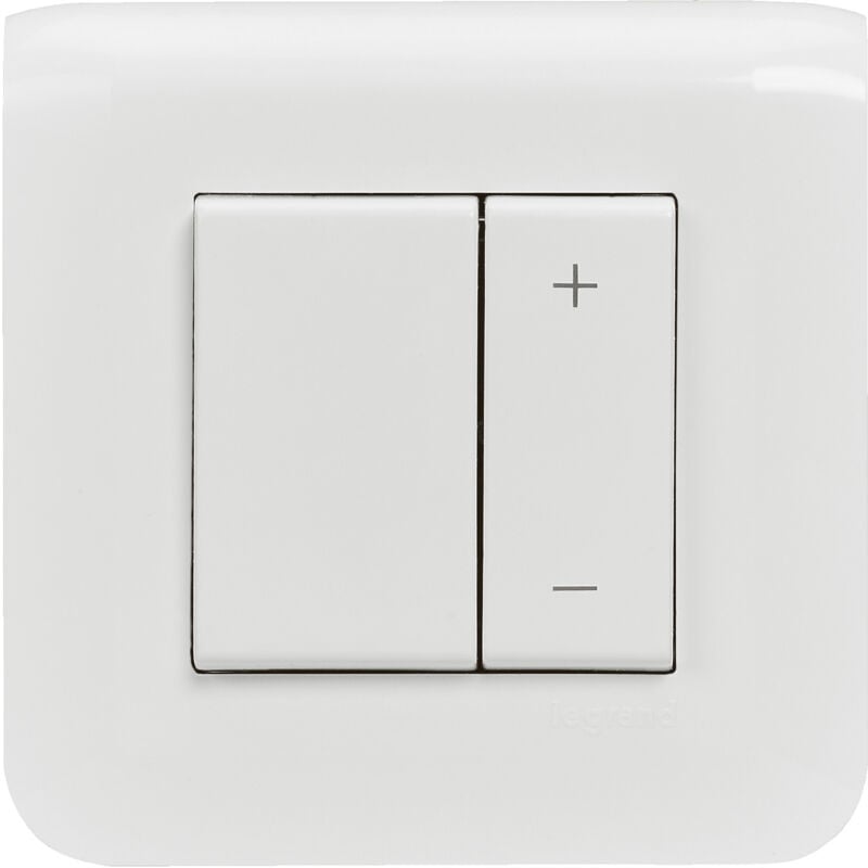 Variateur toutes charges Mosaic 2 fils complet avec plaque et fixation à griffes - Blanc - Legrand