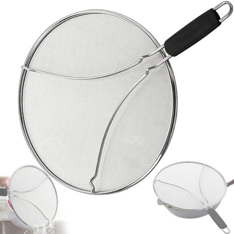 Écran anti-éclaboussures pour cuisine, acier inoxydable perforé, 33 cm, protection contre les éclaboussures d'huile
