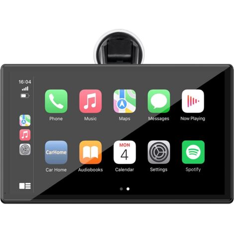 Écran Automobile Sans Fil 9 Pouces - CarPlay Android Auto - Caméra de Recul 1080p - Navigation GPS - Compatible avec la Plupart des Voitures - 1 Pièce