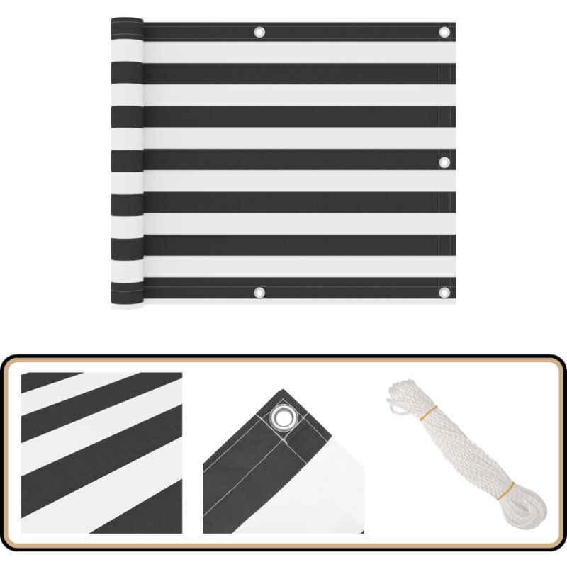 Vidaxl - cran de balcon Anthracite et blanc 75x400 cm Tissu Oxford - Écran De Balcon - Intimité Balcon - Parasol Balcon - Voile D'ombrage