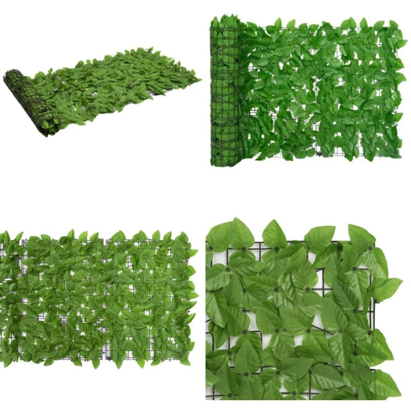 Cran de balcon avec feuilles vert 200x75 cm - Écran De Balcon - Brise Vue - Clotuture Artificielle - Vie Extérieure - Intimité Jardin - Home & Living