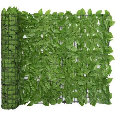 Écran de balcon avec feuilles vert 300x100