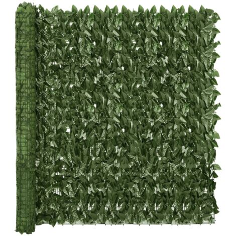 Écran de balcon avec feuilles vert foncé 300x150 cm CFW26277