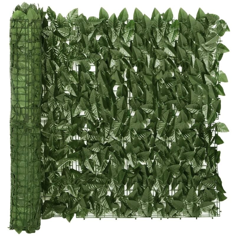 Vidaxl - cran de balcon avec feuilles vert foncé 600x75 cm