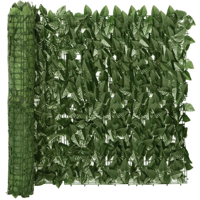 Écran de balcon avec feuilles vert foncé 500x75 cm